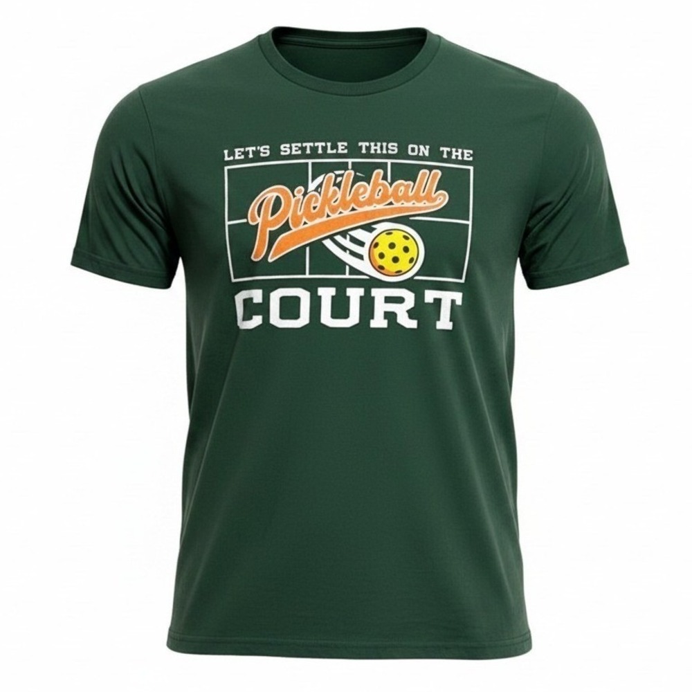 Academy Sports + Outdoors Pickleball T-Shirt Mens XL Green Settle This On Court